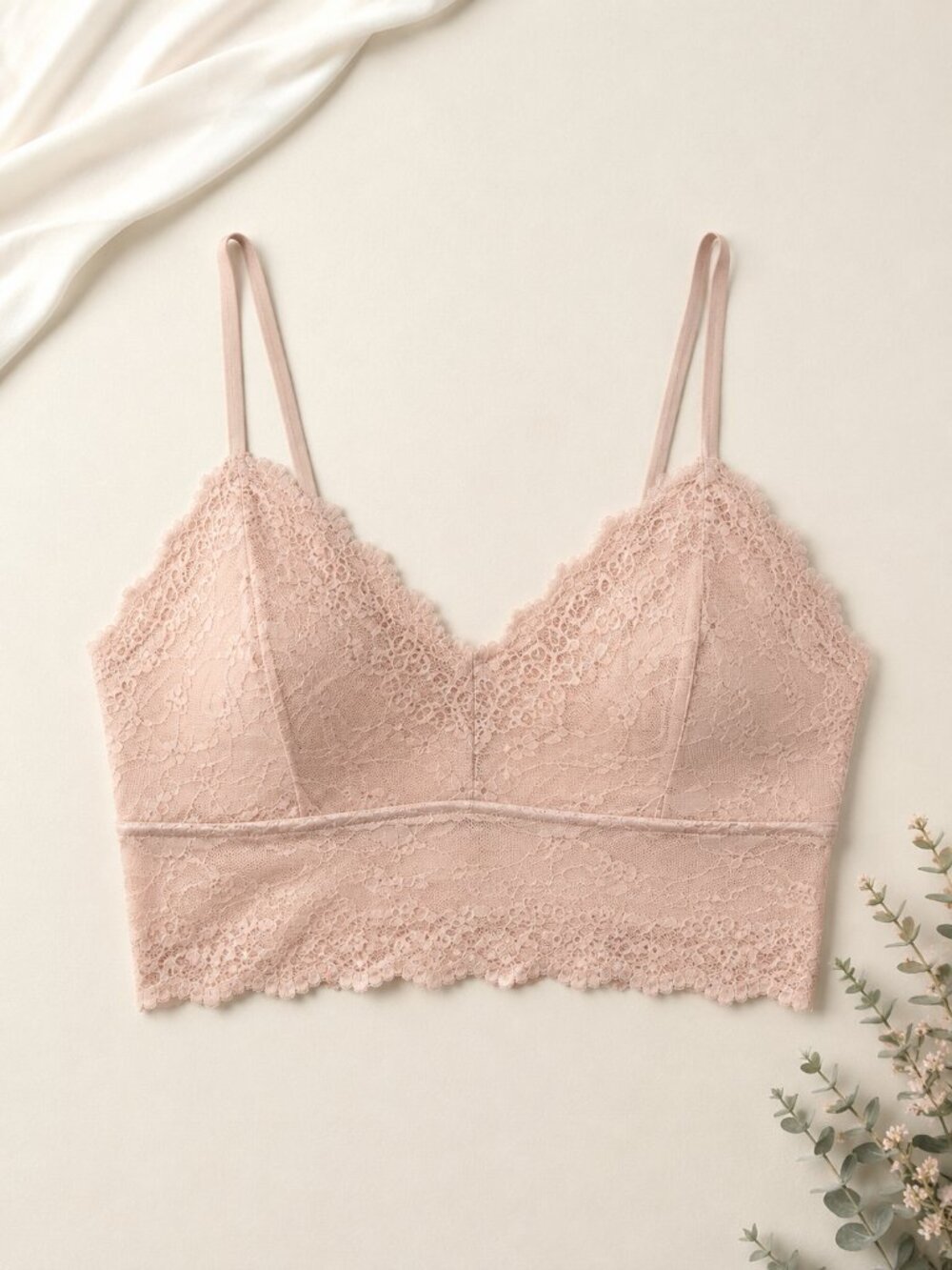 b.tempt’d by Wacoal Pink Lace Longline Bralette Size S